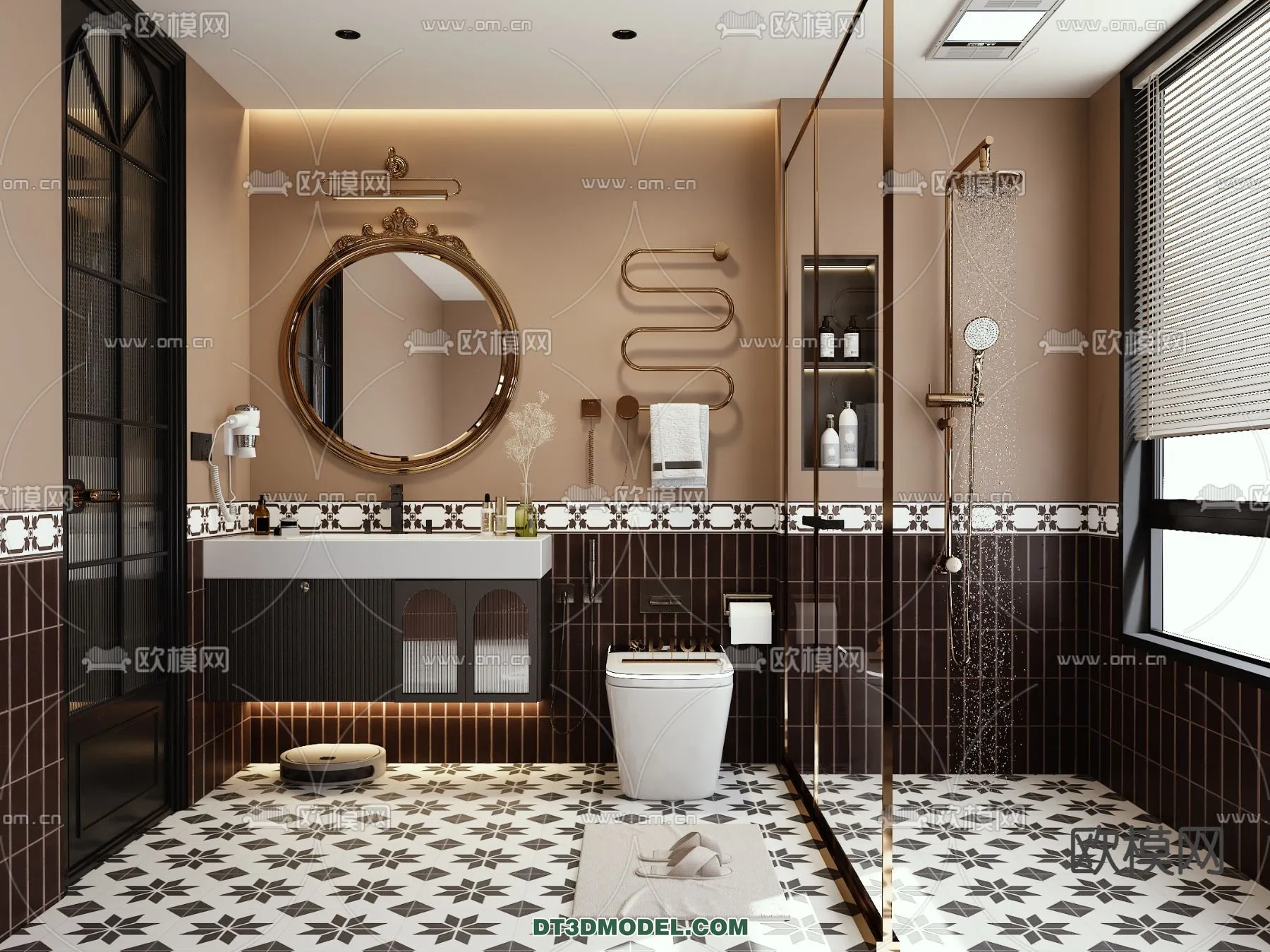 Toilet – WC – France Style – Interior 3D Scene – 069