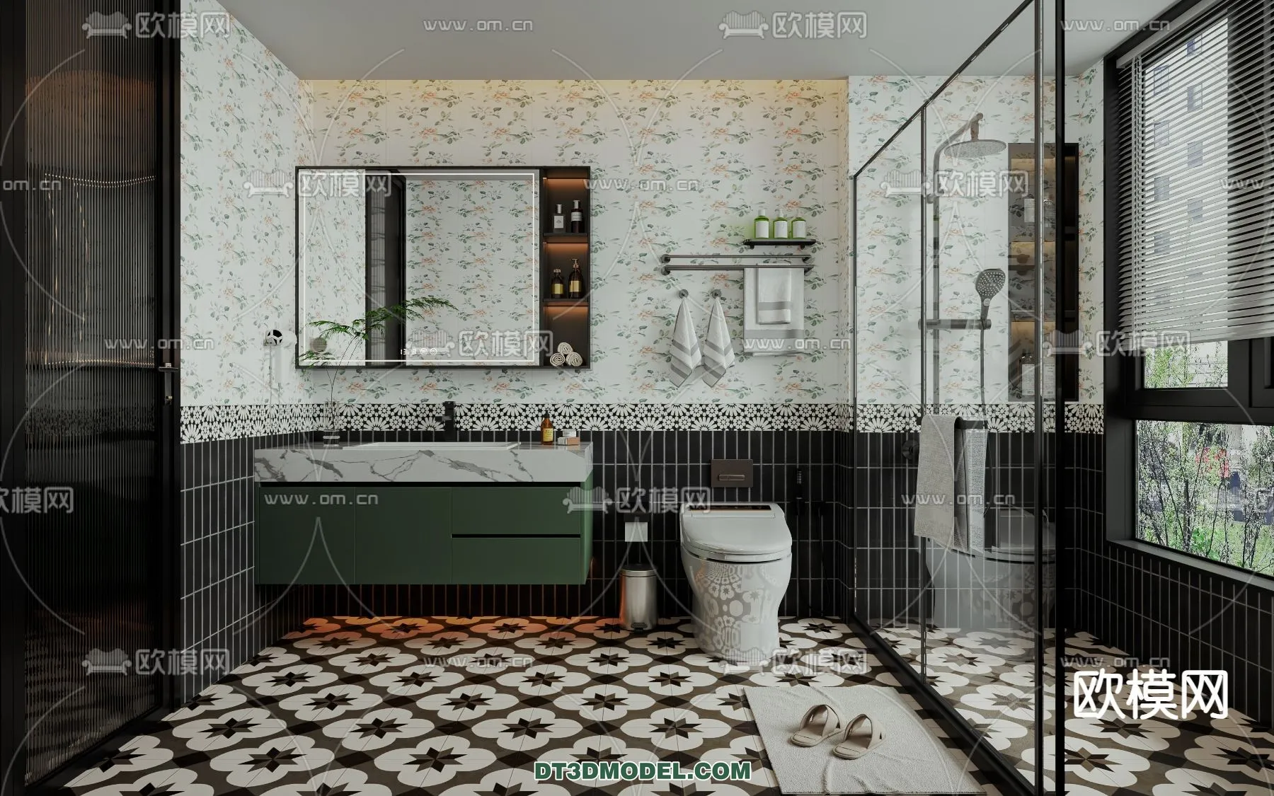 Toilet – WC – France Style – Interior 3D Scene – 070