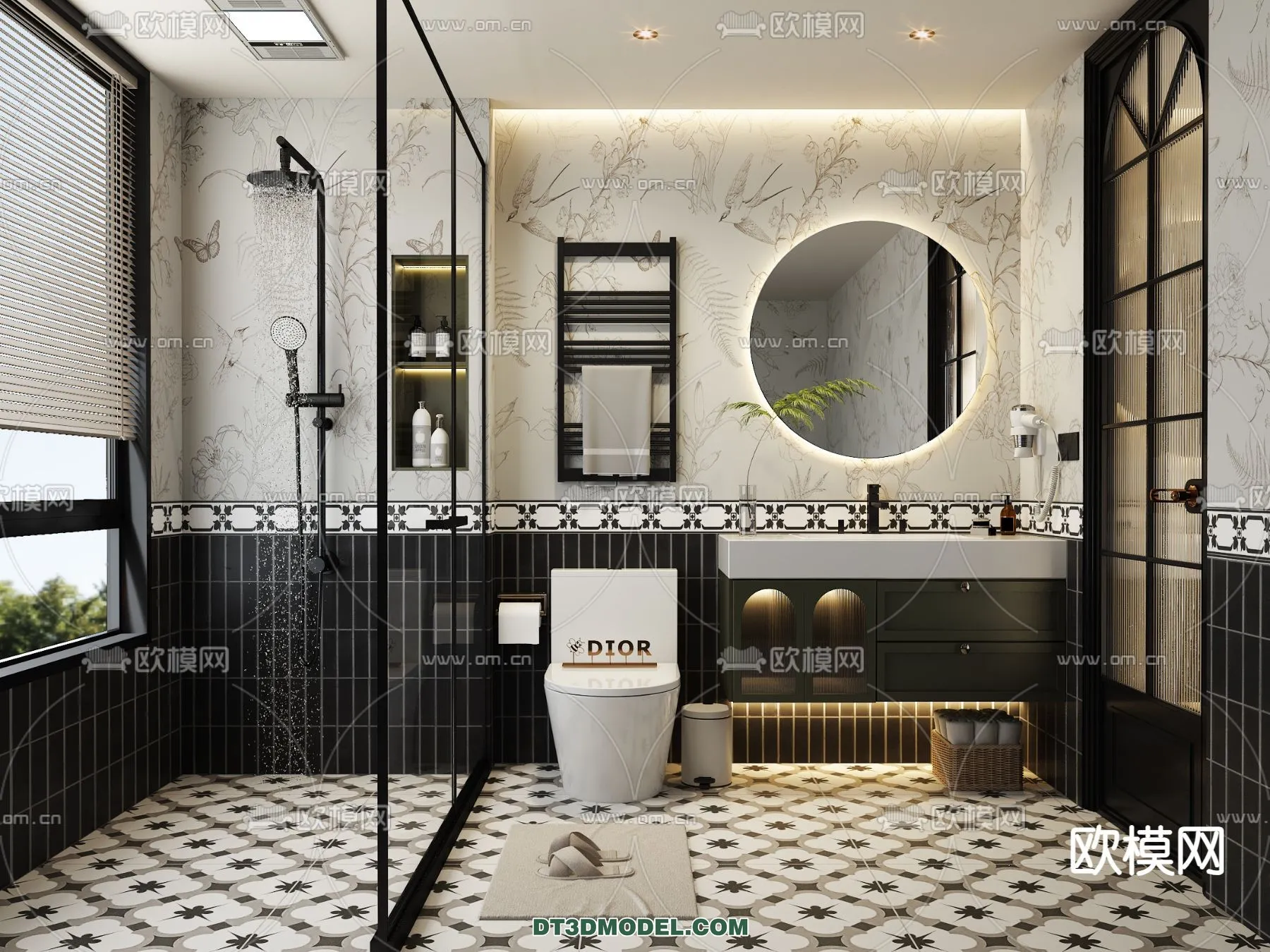 Toilet – WC – France Style – Interior 3D Scene – 071