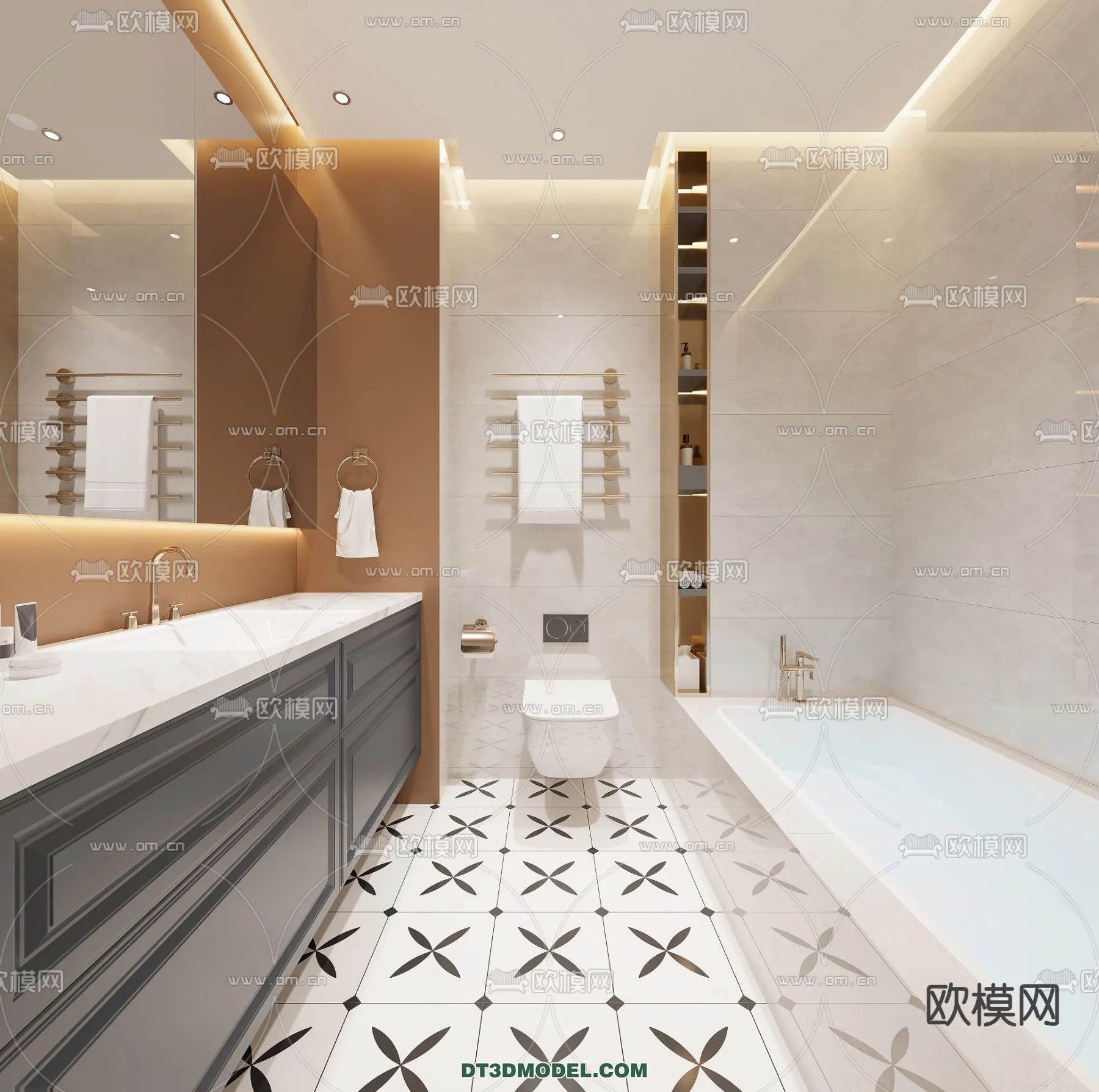 Toilet – WC – France Style – Interior 3D Scene – 074