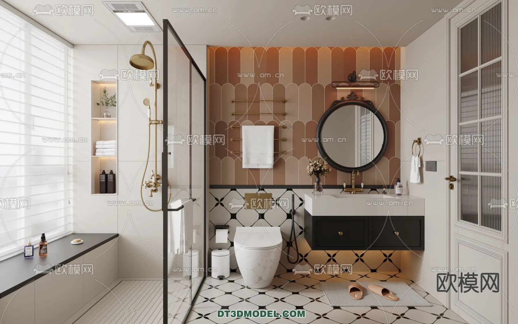 Toilet – WC – France Style – Interior 3D Scene – 075