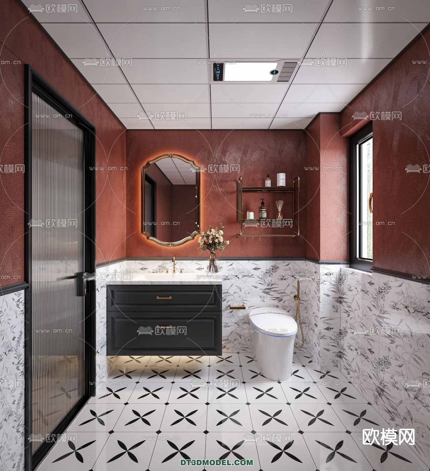 Toilet – WC – France Style – Interior 3D Scene – 076