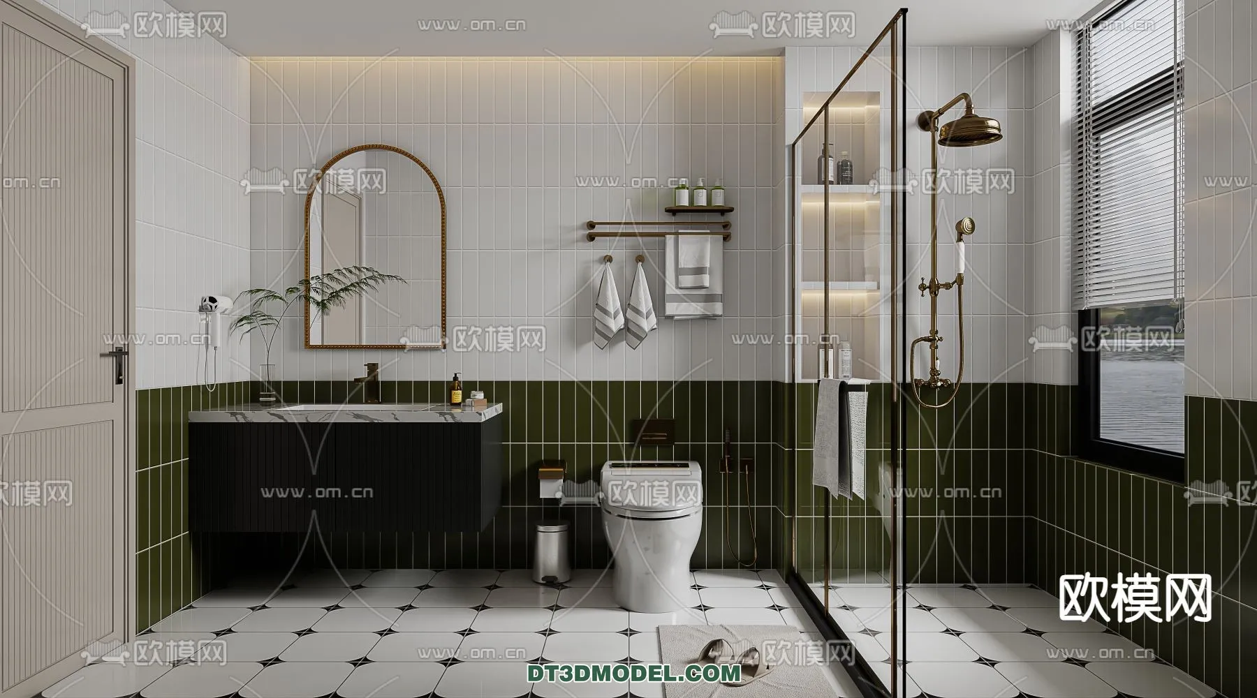 Toilet – WC – France Style – Interior 3D Scene – 078