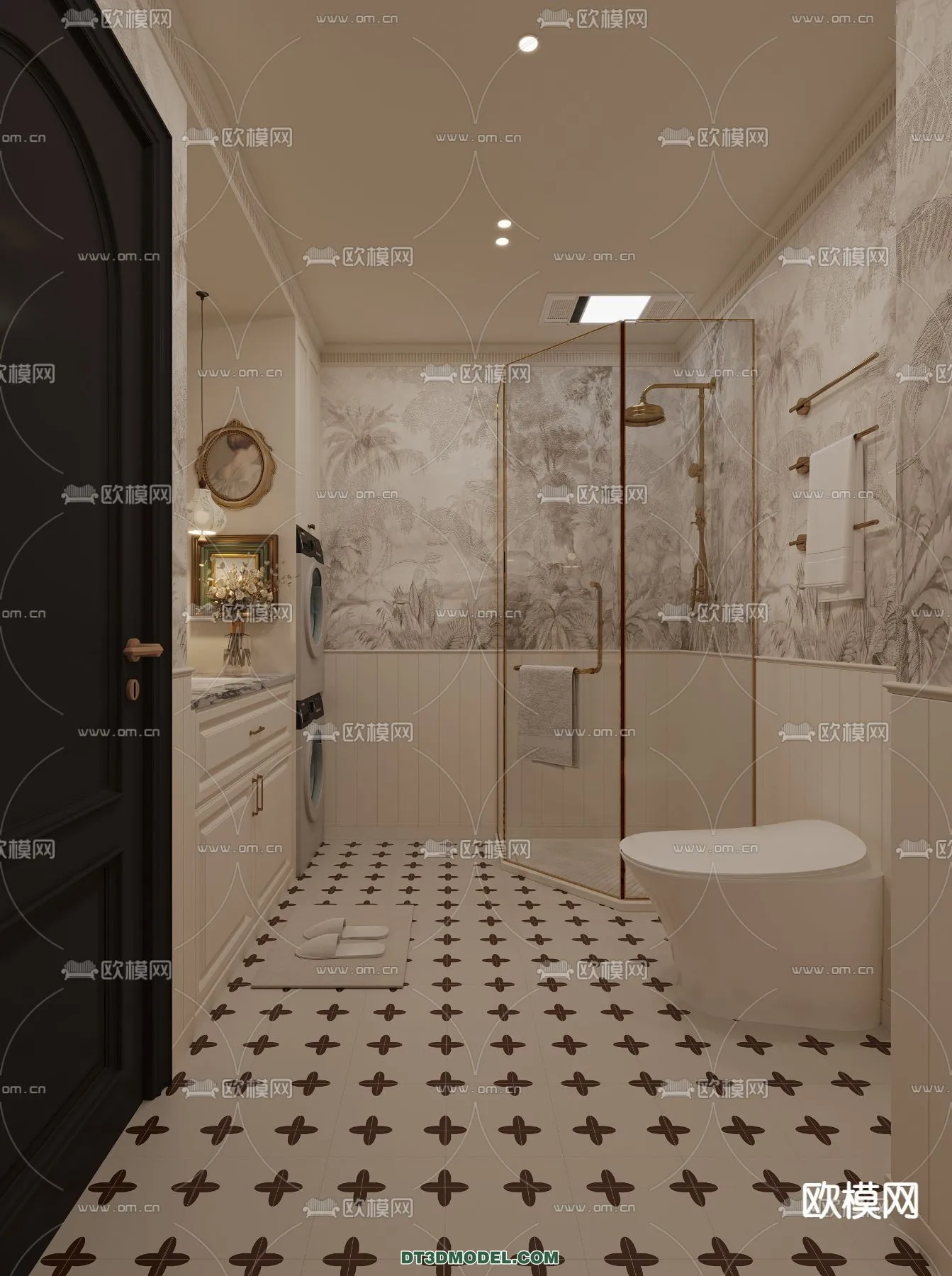 Toilet – WC – France Style – Interior 3D Scene – 082