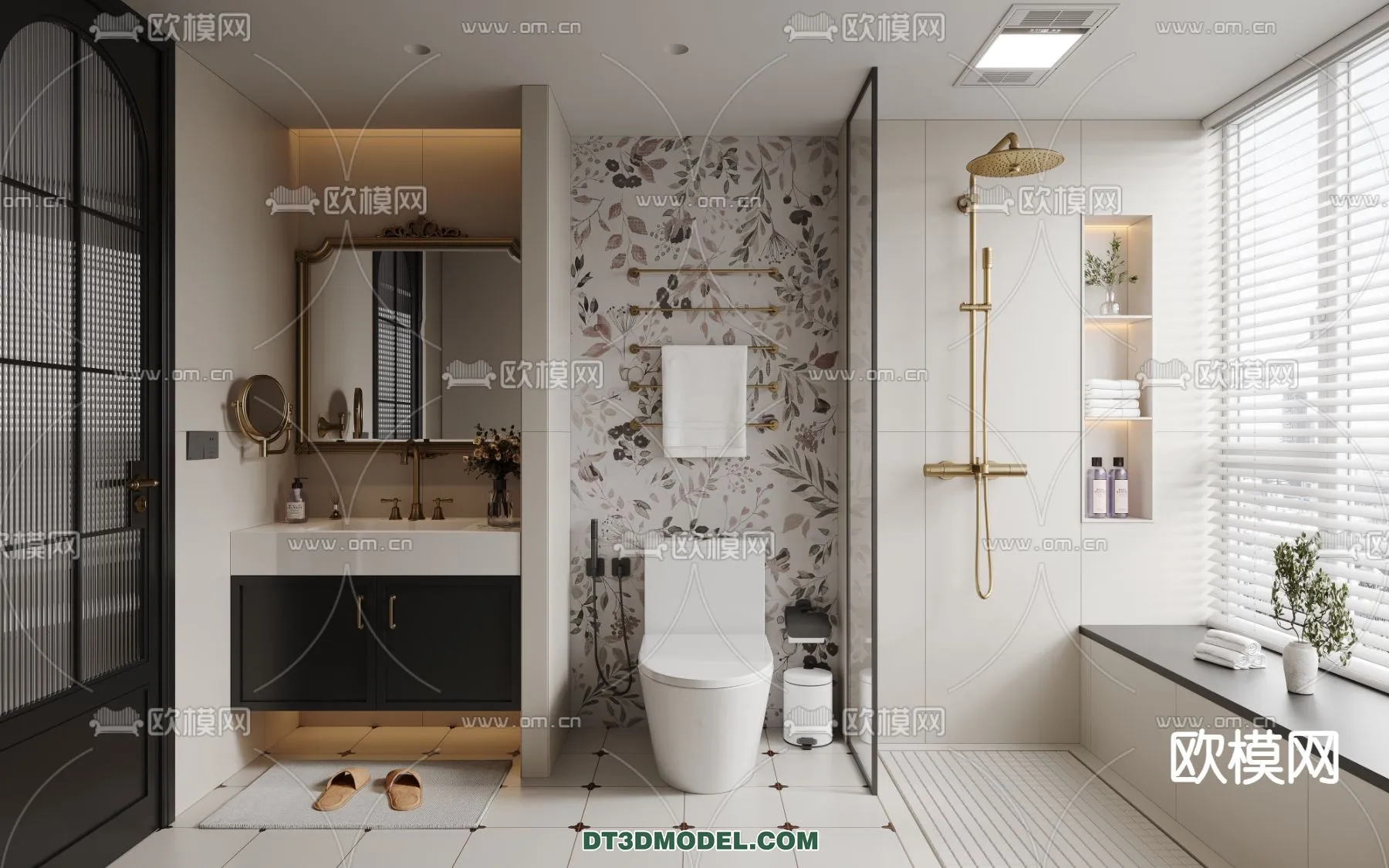 Toilet – WC – France Style – Interior 3D Scene – 084