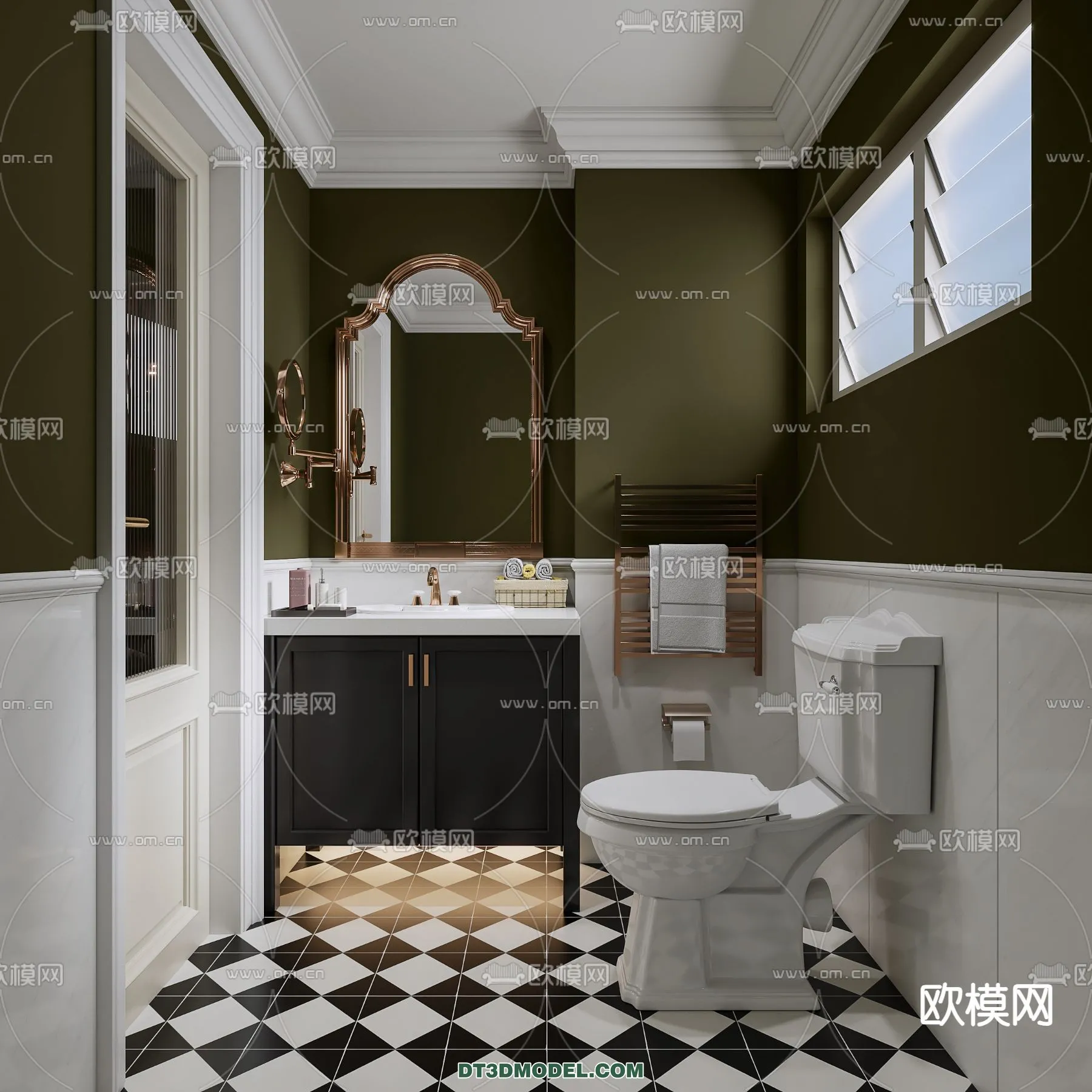 Toilet – WC – France Style – Interior 3D Scene – 089