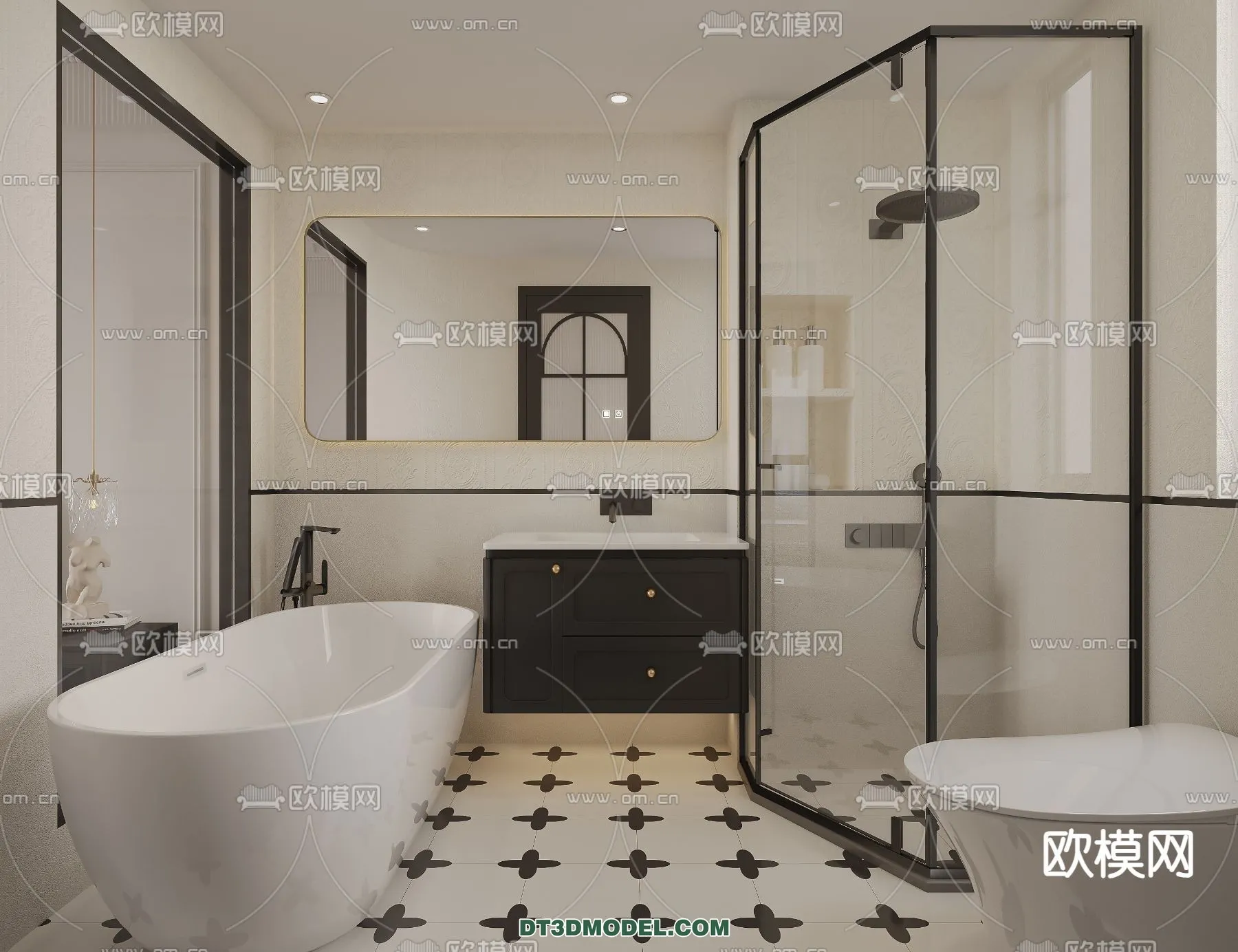 Toilet – WC – France Style – Interior 3D Scene – 093