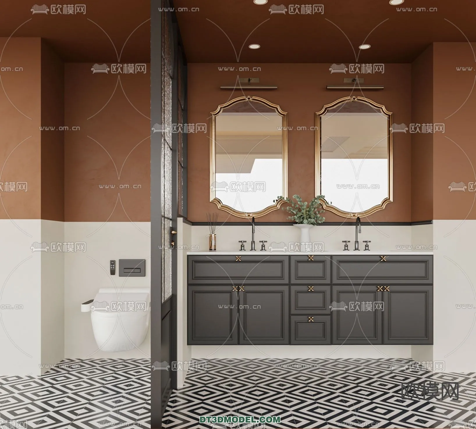 Toilet – WC – France Style – Interior 3D Scene – 094