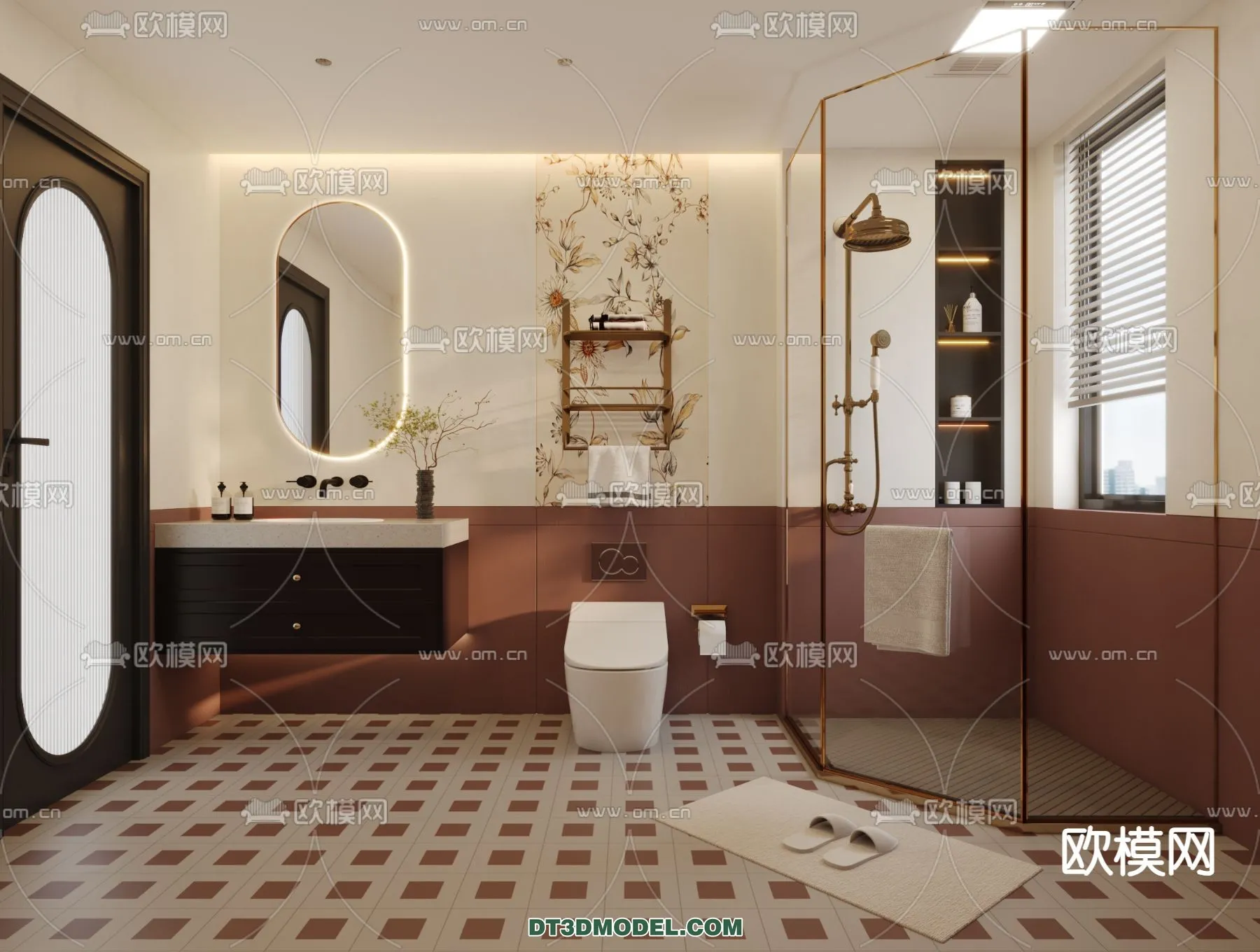 Toilet – WC – France Style – Interior 3D Scene – 095