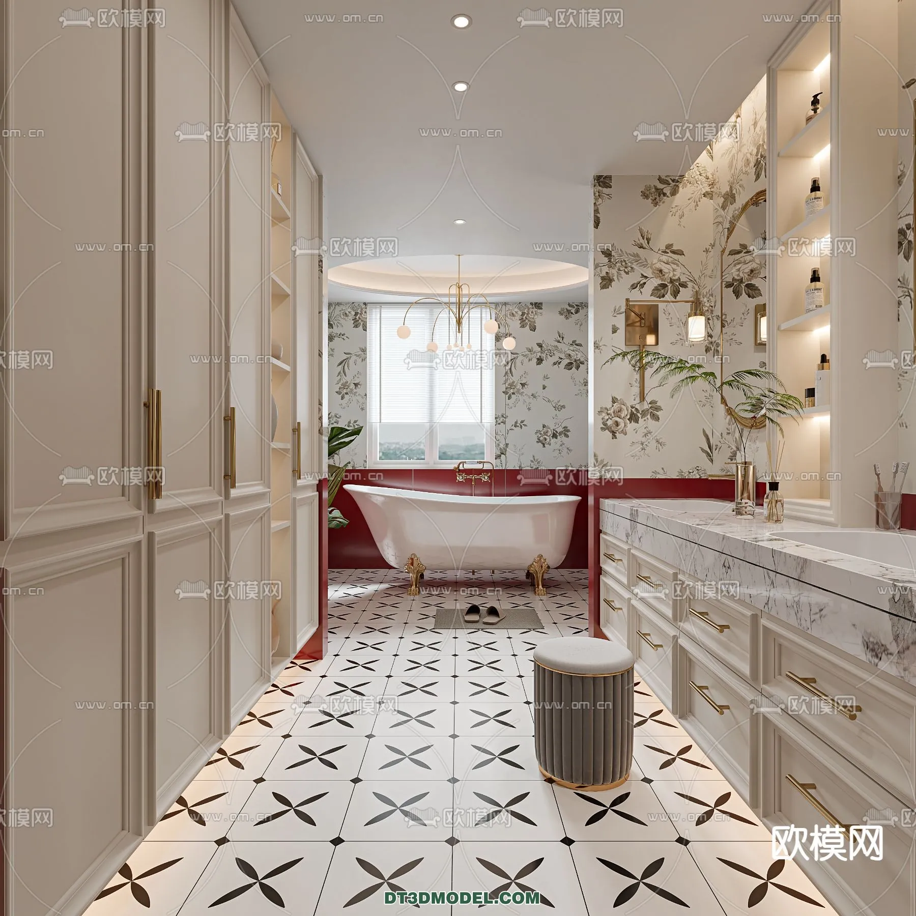 Toilet – WC – France Style – Interior 3D Scene – 098