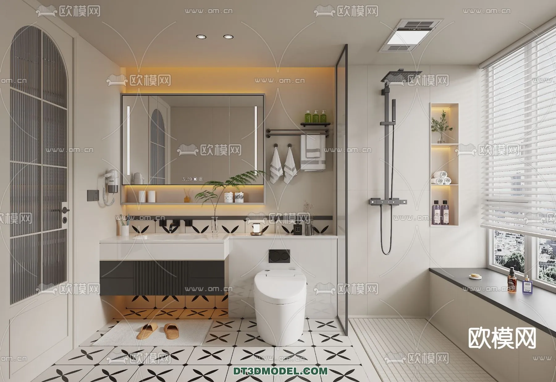 Toilet – WC – France Style – Interior 3D Scene – 099