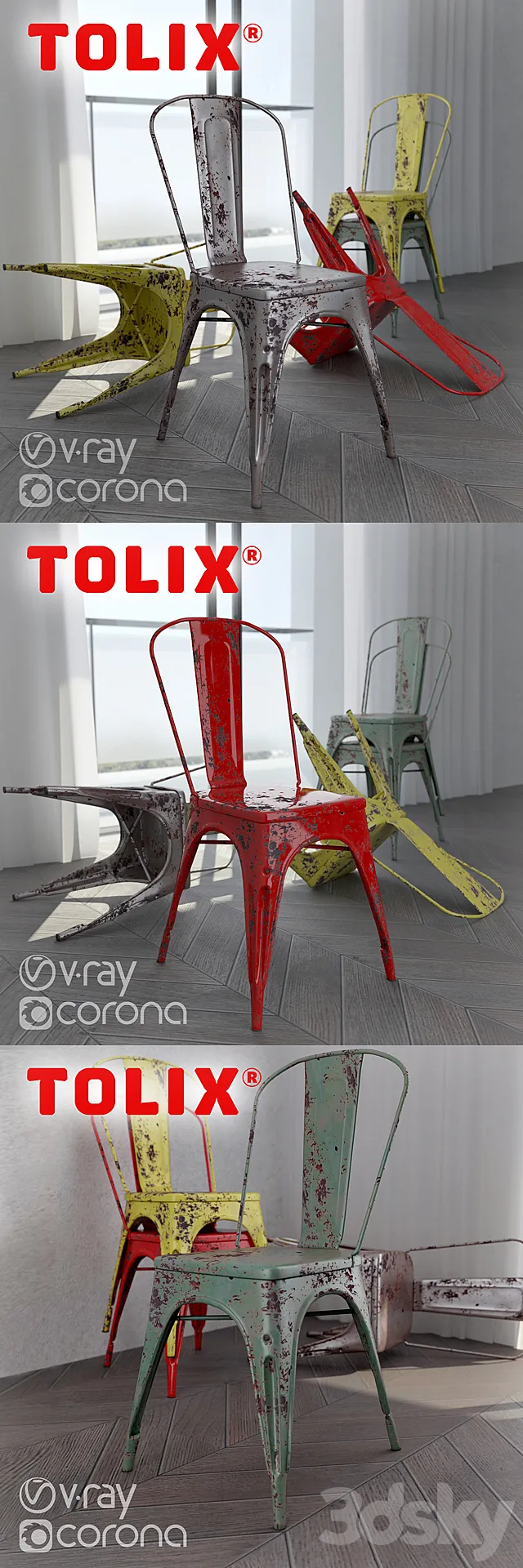 Tolix A chair (vray + corona) 3DSMax File