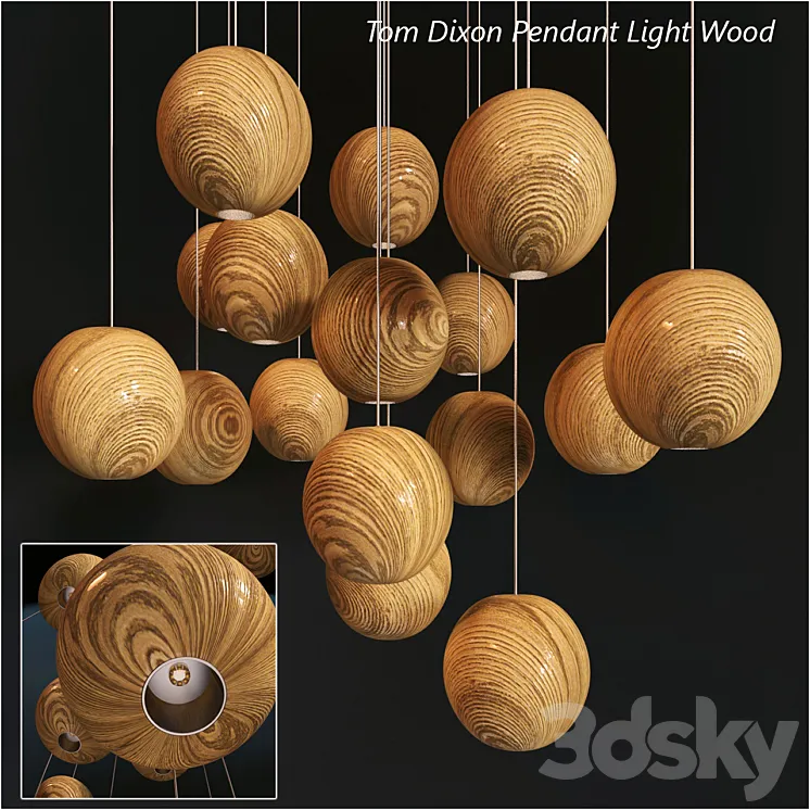 Tom Dixon Pendant Wood Light 3DS Max