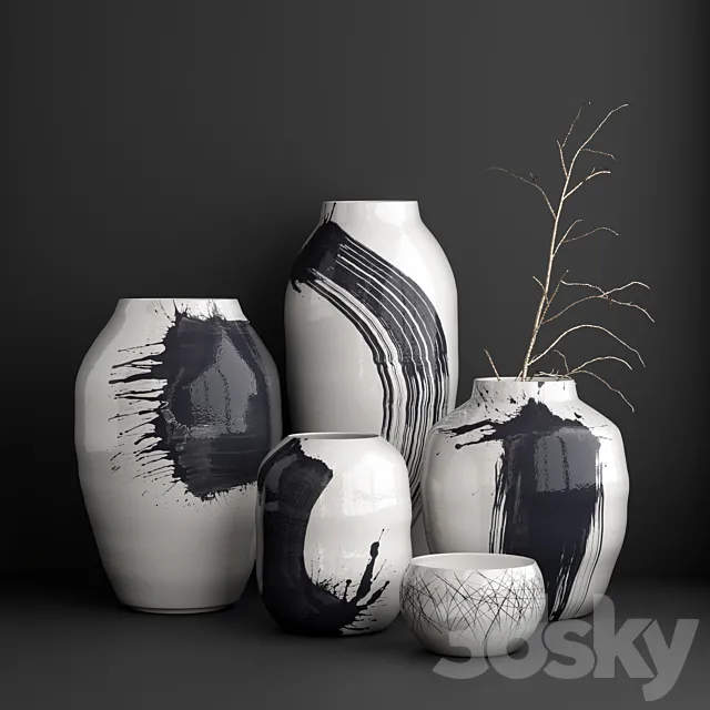 Tom Kemp’s vases set 3DS Max Model