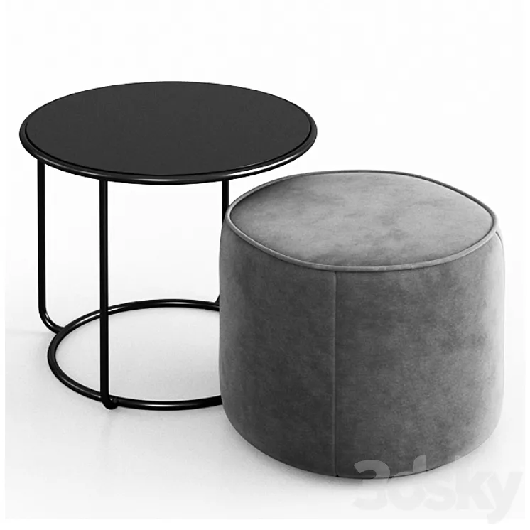 Tom pouf & side table 3DS Max