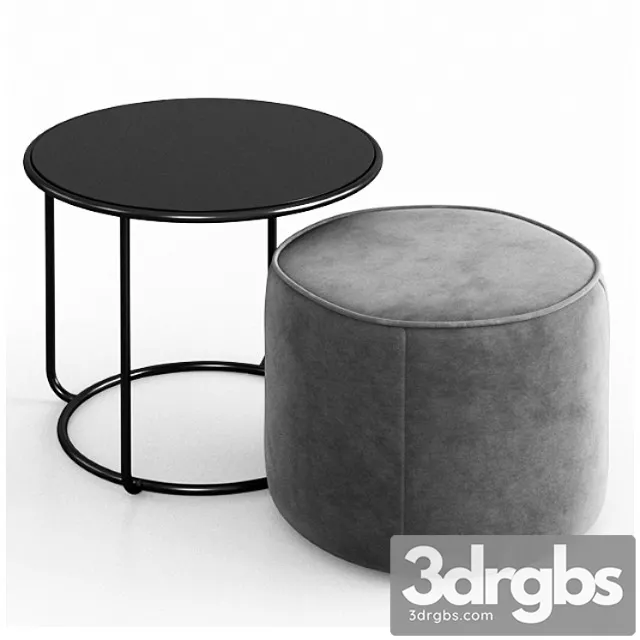 Tom pouf & side table