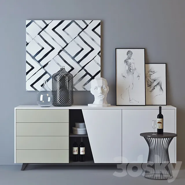 Tomasella Diagonal sideboard 3ds Max