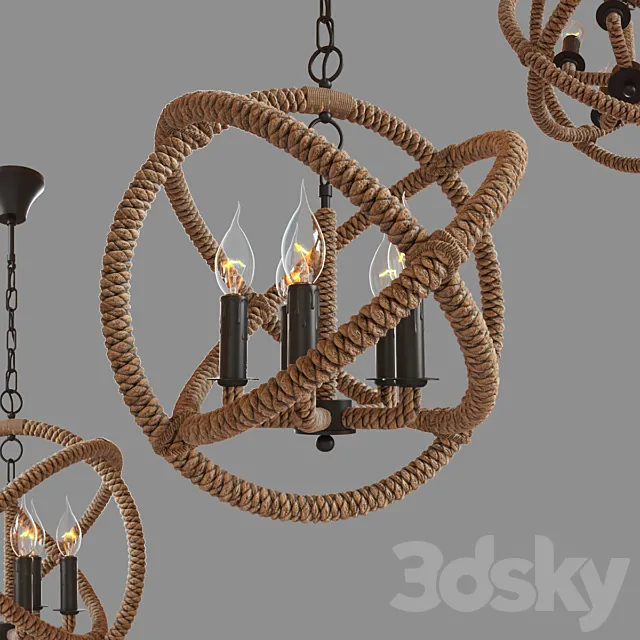 Tomshine Pendant Lights rope 5 \ Rope LOFT1194-5 3ds Max