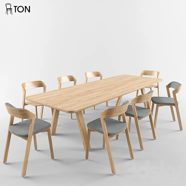 Ton Merano chair + Table stelvio 3DS Max