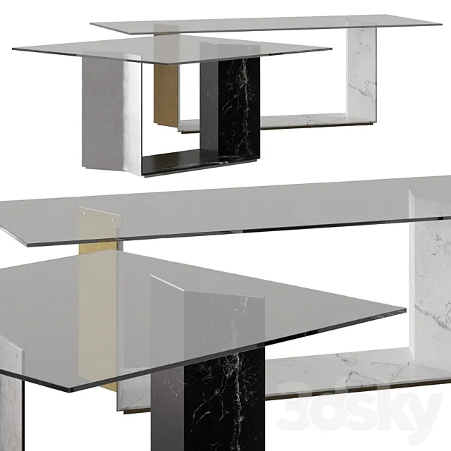 Tonelli Design T5 Stone Dinning Tables 3ds Max