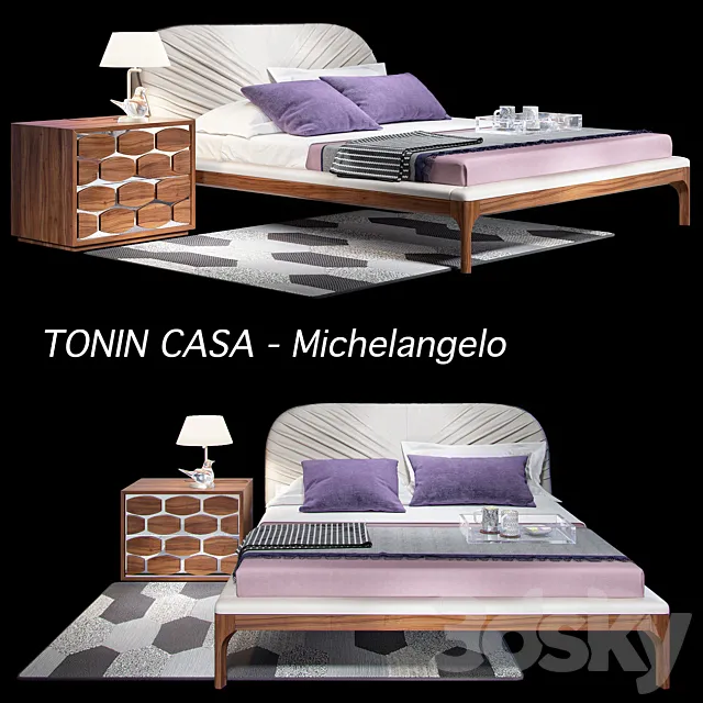 Tonin Casa Michelangelo Bed 3ds Max