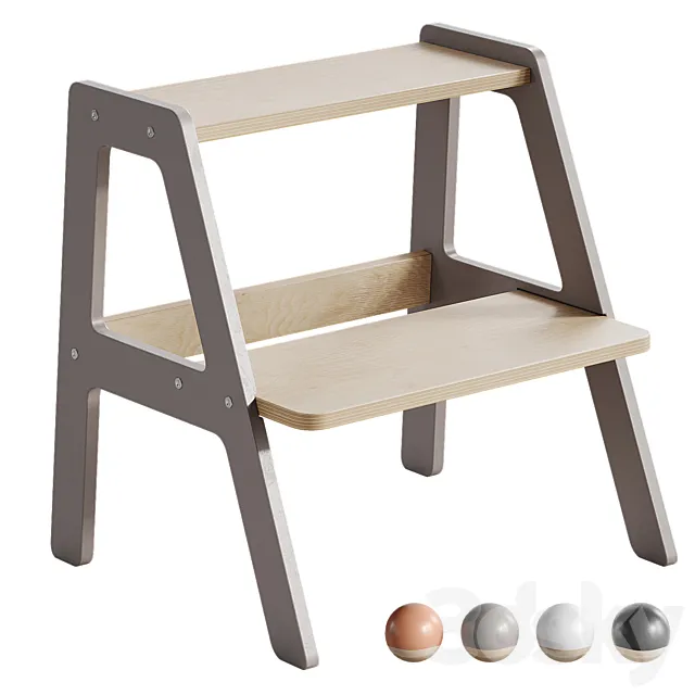 TOP Montessori ladder stool 3DS Max Model