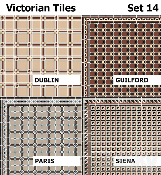 Topcer Victorian Tiles Set 14 3DSMax File
