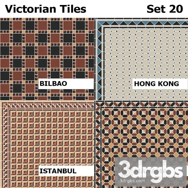 Topcer victorian tiles set 20 3dsmax Download