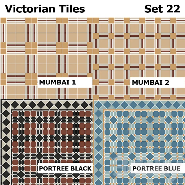 Topcer Victorian Tiles Set 22 3DS Max Model