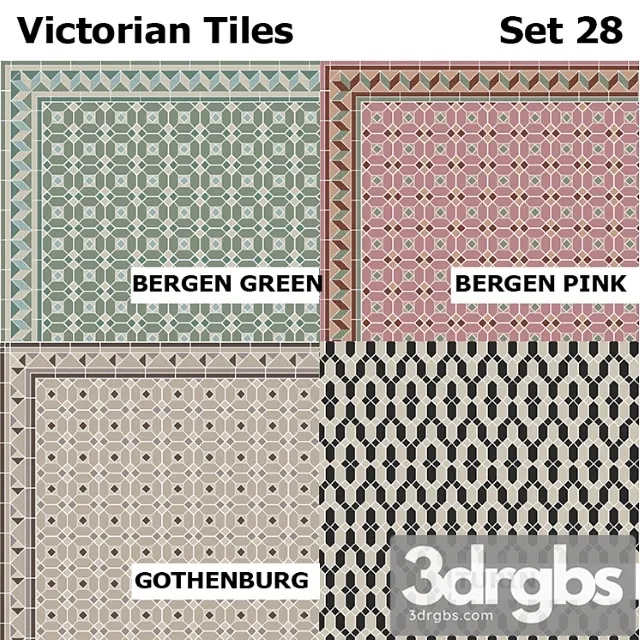 Topcer victorian tiles set 28