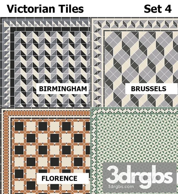 Topcer victorian tiles set4