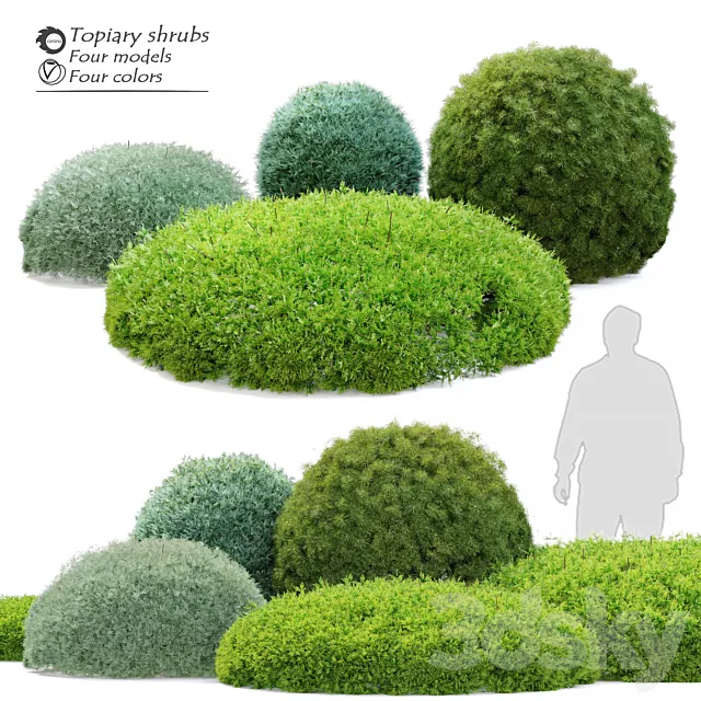 Topiary shrubs 3ds Max