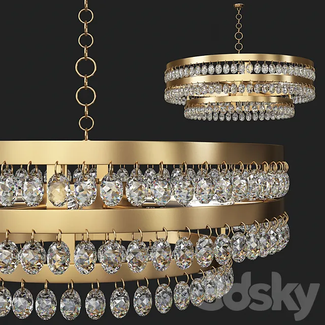 Tori Tiered Crystal Chandelier 3ds Max