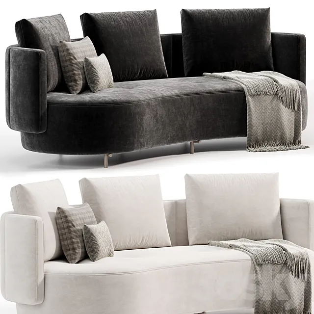 TORII BOLD Curved Sofa by Minotti 3DS Max Model