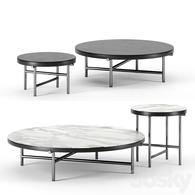 Torii coffee tables by Minotti set 2 3DS Max