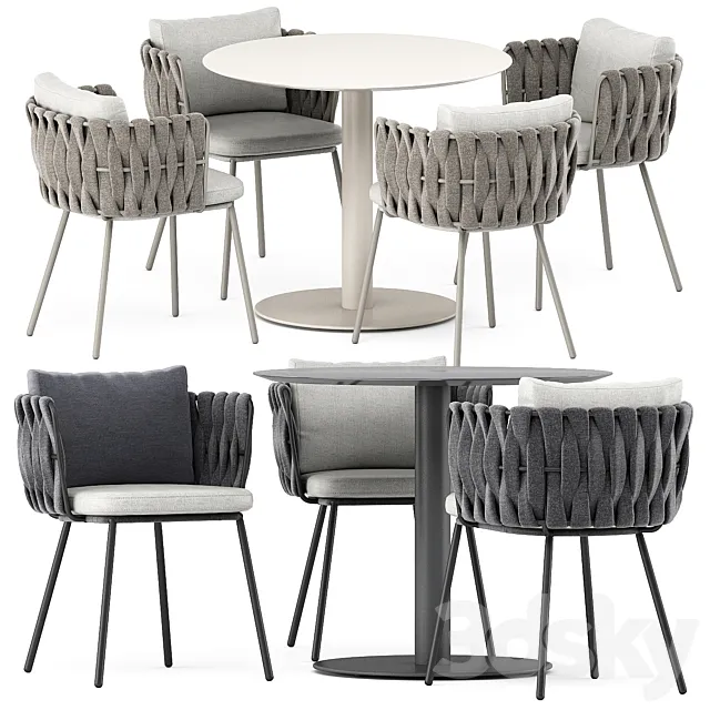 Tosca armchair and T-table by Tribu 3ds Max