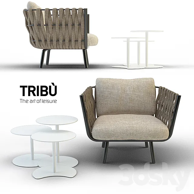 Tosca club chair _ drops side table 3ds Max