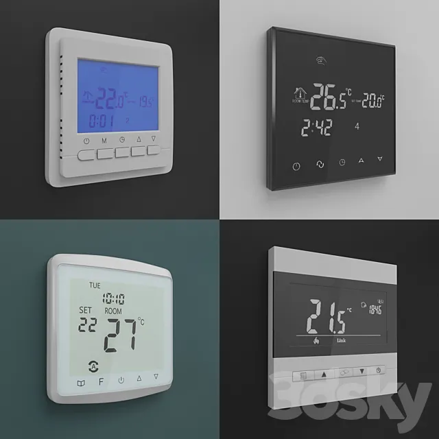 Touch Screen Thermostats 3DSMax File