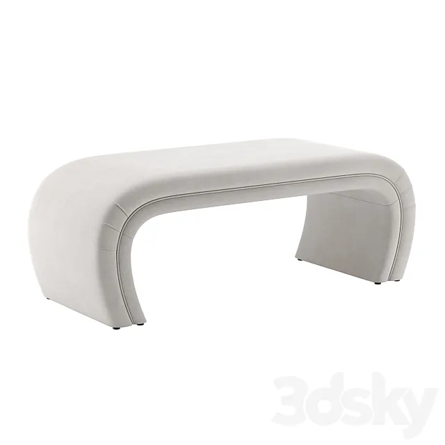 TOV Kenya Light Gray Velvet Bench 3DSMax File