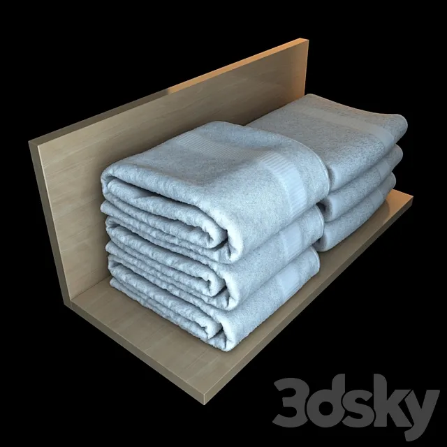 Towels on a shelf 3ds Max