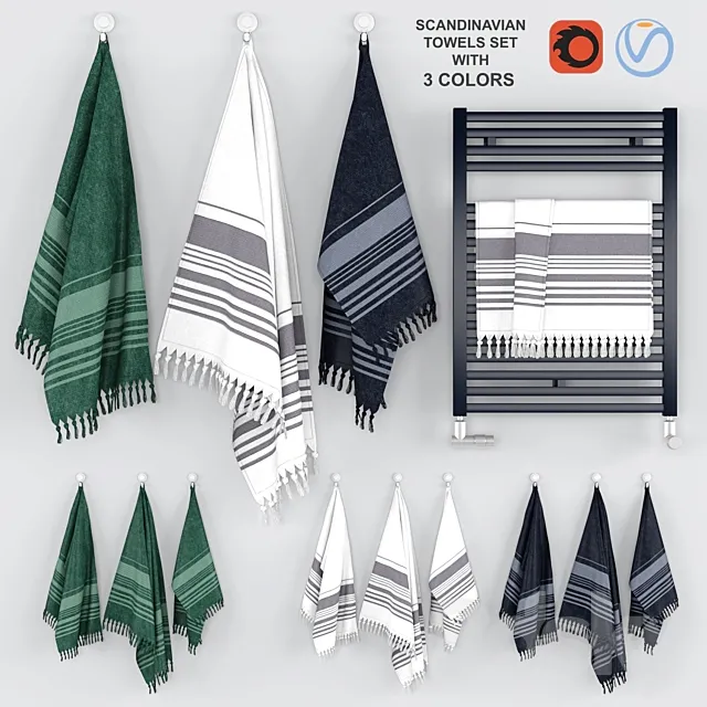 Towels Set – Scandinavian Design 3ds Max