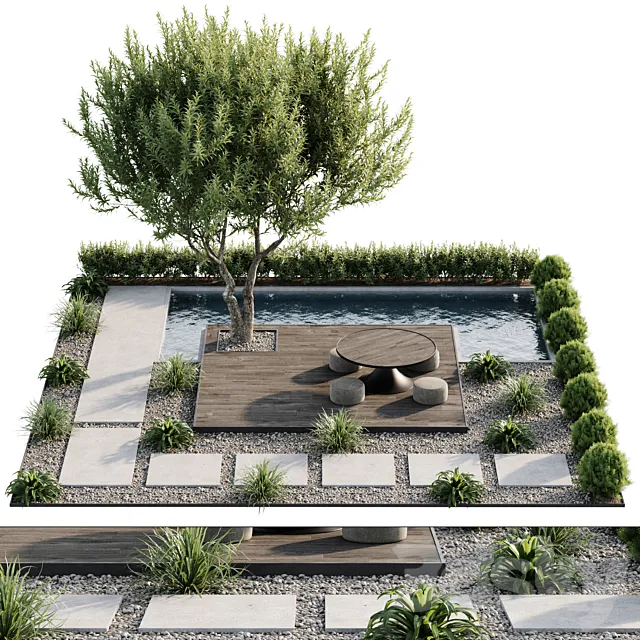 Town Square and Outdoor Plants 6 3DS Max Model