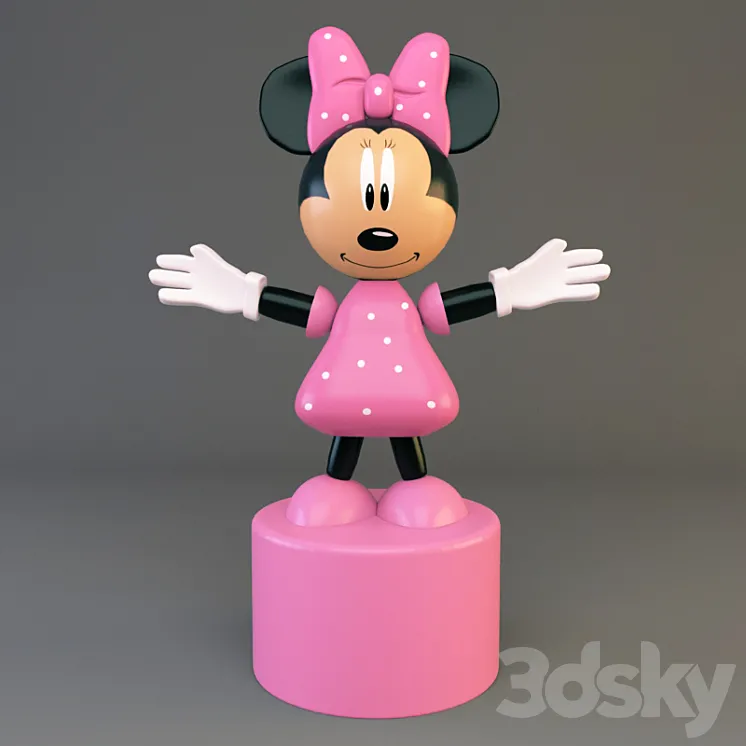 Toy figurine Mini Mouse 3DS Max