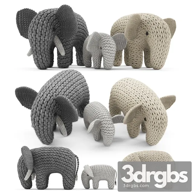 Toy Knitted Elephants Toys 3dsmax Download