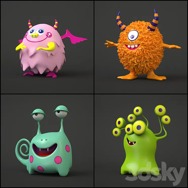 Toy monsters 3DS Max