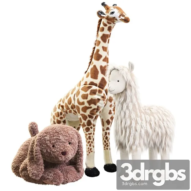 Toy Pottery Barn Plush Liama Labradoodle Giraffe 3dsmax Download