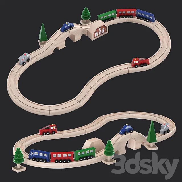 Toy railway 3DS Max Model