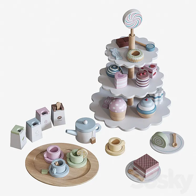 Toy set for tea 3DS Max