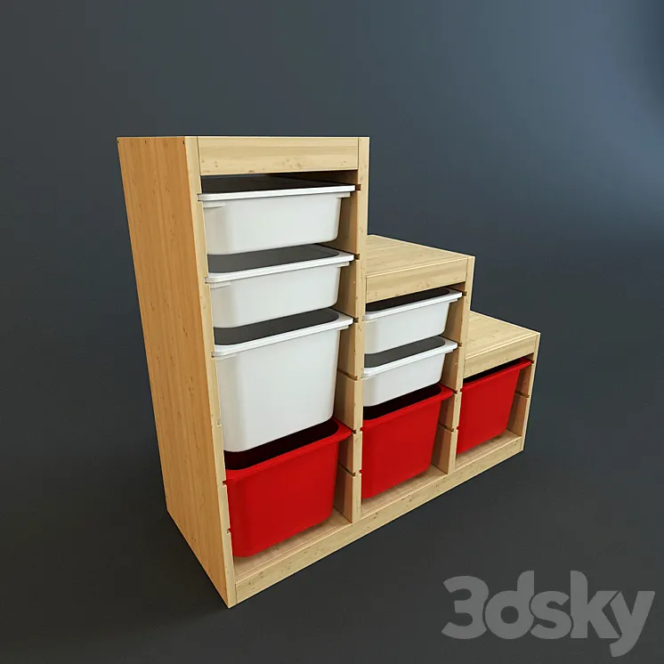 Toy storage system from Ikea 3DS Max