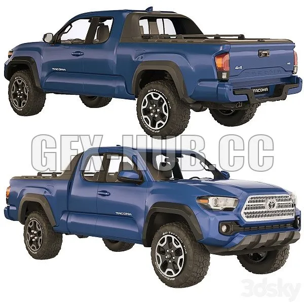 Toyota Tacoma Extended Cab 2017 3dsMax Model